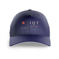 Thumbnail for Coronel FAP Francisco Secada Vignetta International Airport IQT — Iquitos (IQT) design on dark blue printed hat