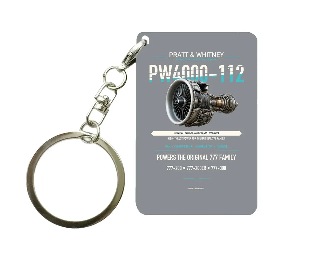 PW4000-112 Key Chain design on gray key chain