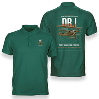 Thumbnail for Fokker Dr.I design on green double-side polo t-shirt, double-side print