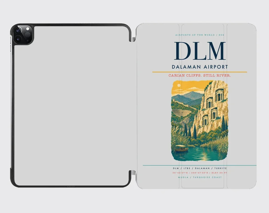 Dalaman Airport (DLM) design on light gray ipad tablet case