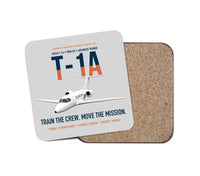Thumbnail for T-1A Jayhawk Advanced Jet Trainer design on light gray 1 piece coaster