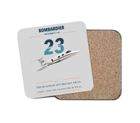 Thumbnail for Bombardier Learjet 23 design on light gray 1 piece coaster
