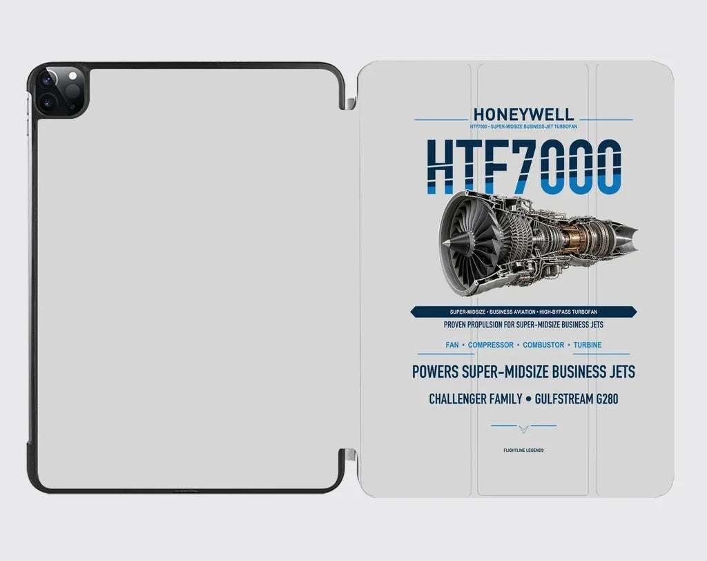 HTF7000 design on light gray ipad tablet case