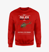 Thumbnail for Hughes OH-6A Cayuse design on red sweatshirt