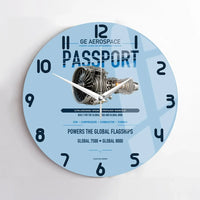 Thumbnail for PASSPORT design on light blue no frame wall clock