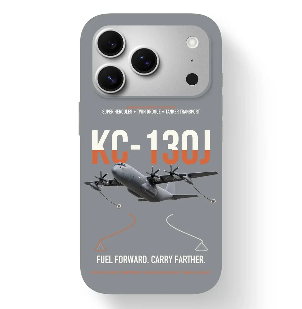 KC-130J SUPER HERCULES design on gray magsafe iphone case, for iPhone 17 Pro