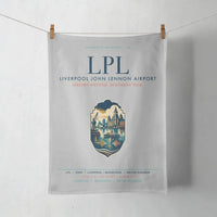 Thumbnail for Liverpool John Lennon Airport (LPL) design on light gray towel