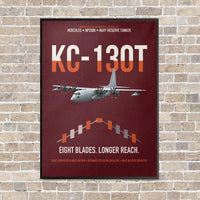 Thumbnail for KC-130T NP2000 vertical canvas print - framed - dark red background