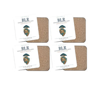 Thumbnail for Kempegowda International Airport Bengaluru (BLR) design on white 4 pieces set coaster