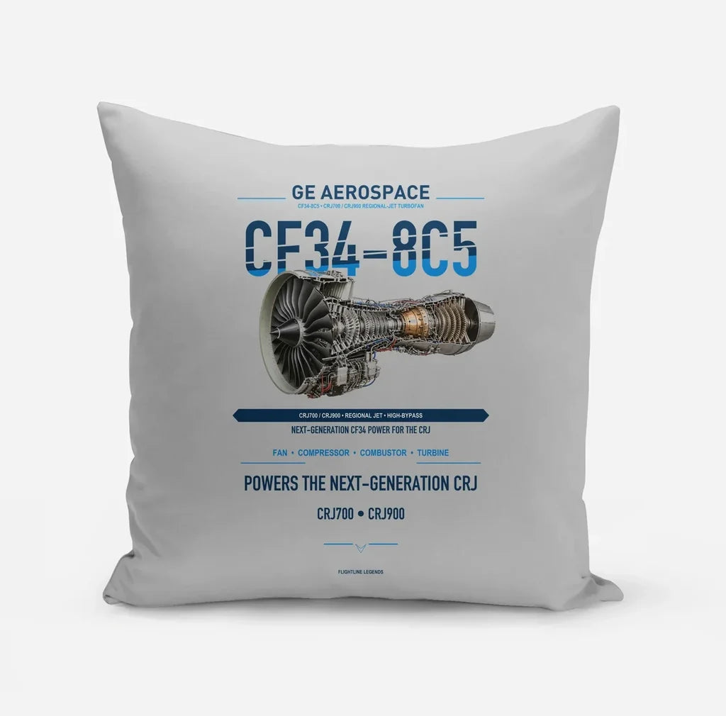 CF34-8C5 design on light gray pillow