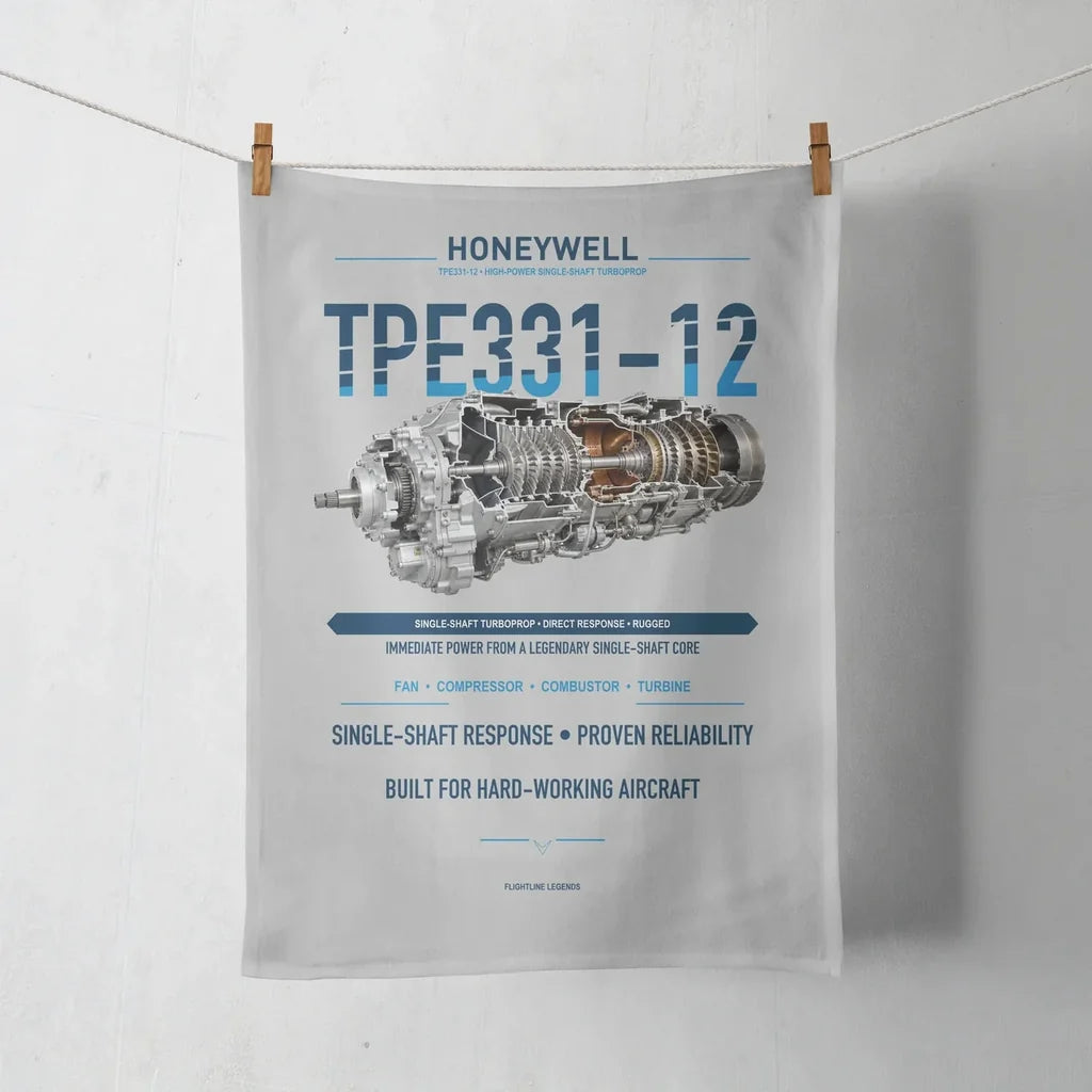 TPE331-12 design on light gray towel