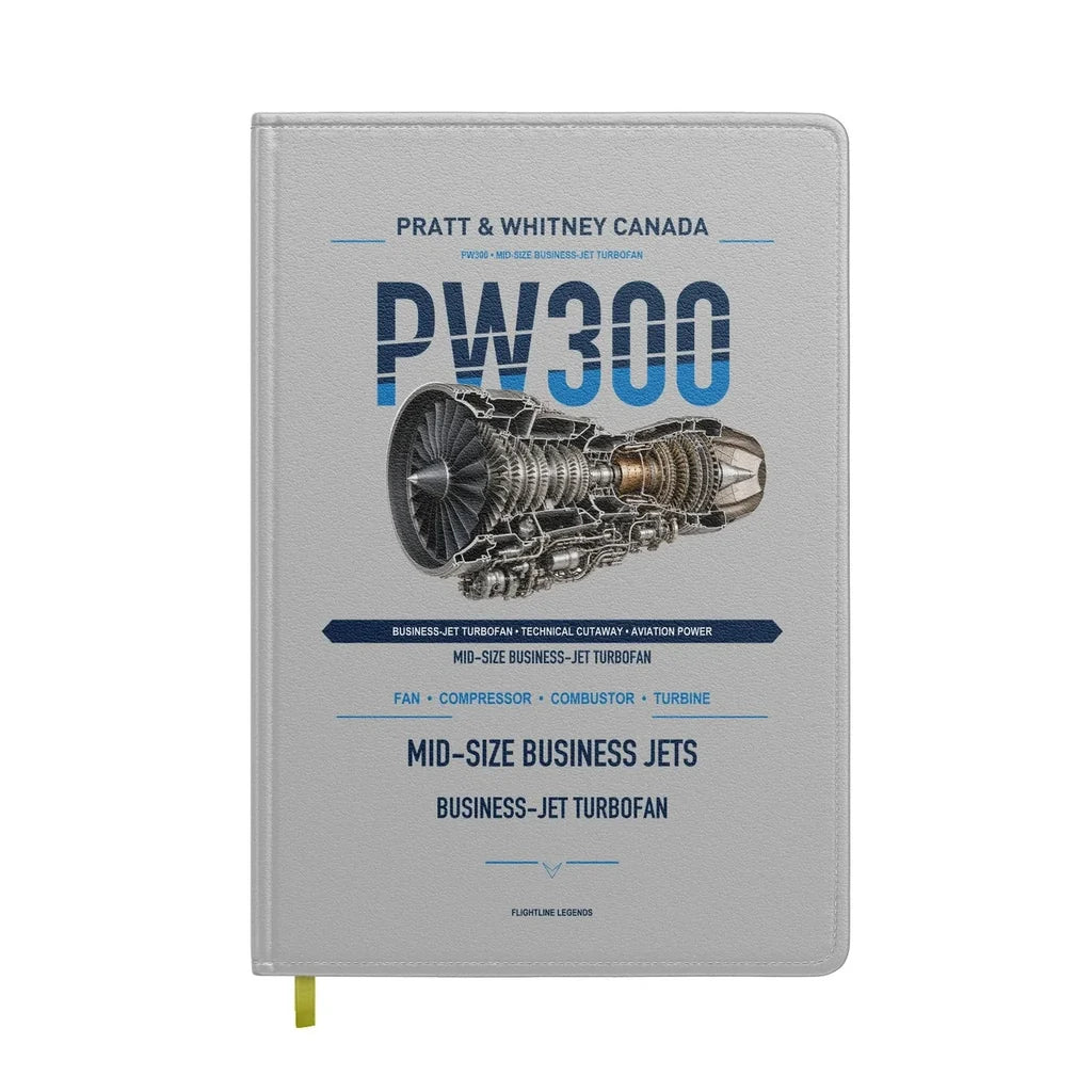 PW300 design on light gray notebook
