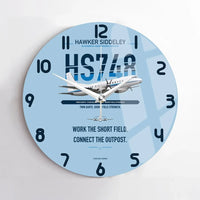Thumbnail for Hawker Siddeley HS 748 Series 2A design on light blue no frame wall clock