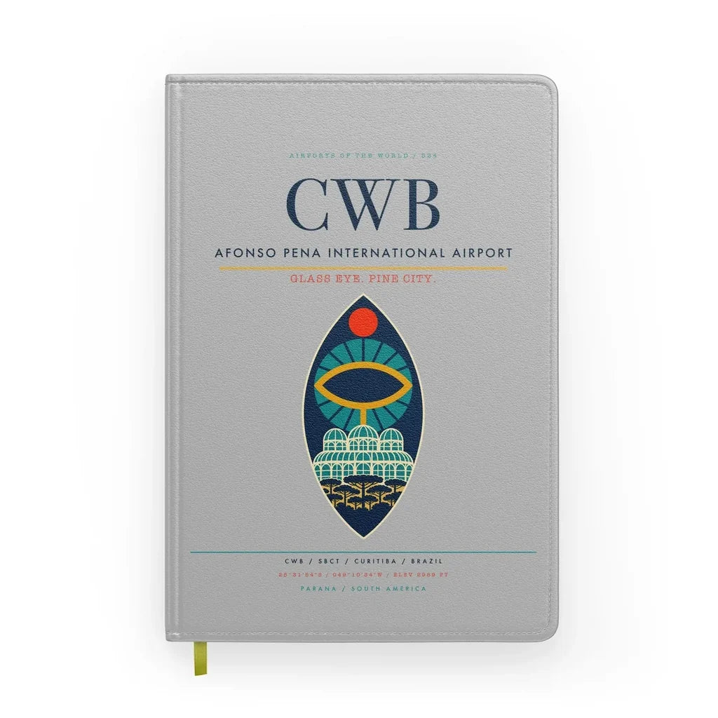 Afonso Pena International Airport (CWB) design on light gray notebook
