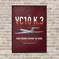 Thumbnail for Vickers VC10 K.3 vertical canvas print - framed - dark red background
