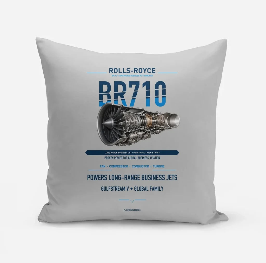 BR710 design on light gray pillow