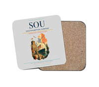 Thumbnail for Southampton Airport (SOU) design on light gray 1 piece coaster