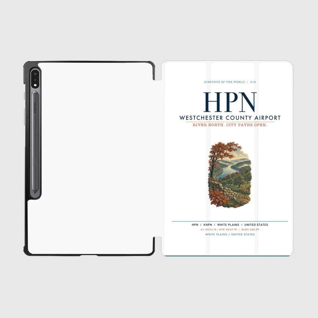 Westchester County Airport (HPN) design on white samsung tablet tablet case