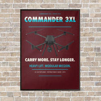 Thumbnail for Draganfly Commander 3XL vertical canvas print - framed - dark red background