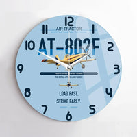 Thumbnail for Air Tractor AT-802F design on light blue no frame wall clock