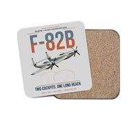 Thumbnail for F-82B Twin Mustang design on light gray 1 piece coaster