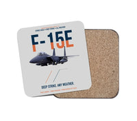 Thumbnail for F-15E Strike Eagle Deep Strike Any Weather design on light gray 1 piece coaster