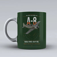 Thumbnail for Focke-Wulf Fw 190A-8 design on dark green ceramic mug, double-side print