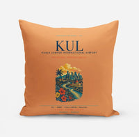 Thumbnail for Kuala Lumpur International Airport (KUL) design on orange pillow