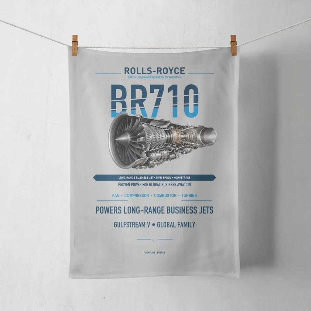 BR710 design on light gray towel