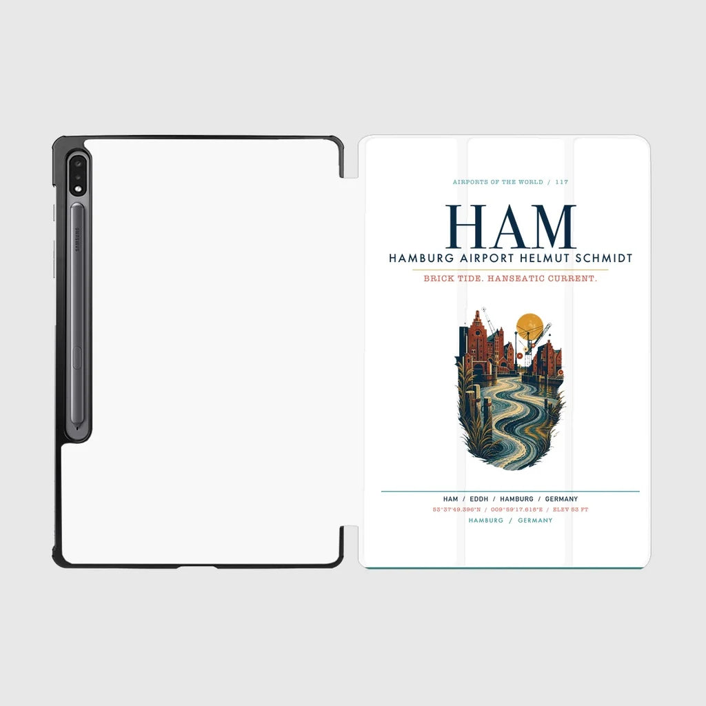 Hamburg Airport Helmut Schmidt (HAM) design on white samsung tablet tablet case