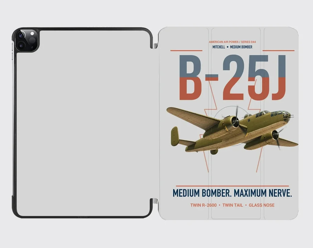 B-25J Mitchell design on light gray ipad tablet case