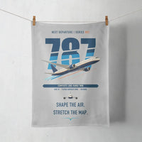 Thumbnail for Boeing 787-9 Dreamliner design on light gray towel