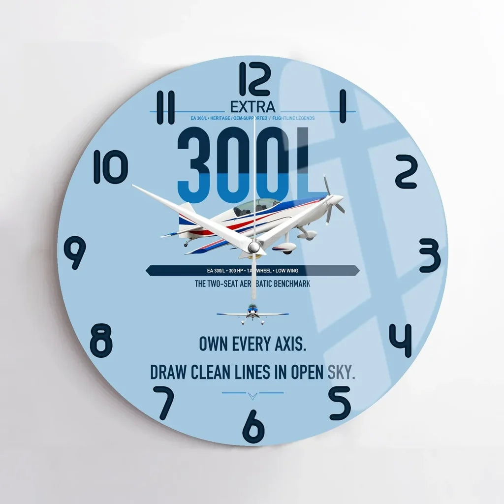 Extra 300L design on light blue no frame wall clock