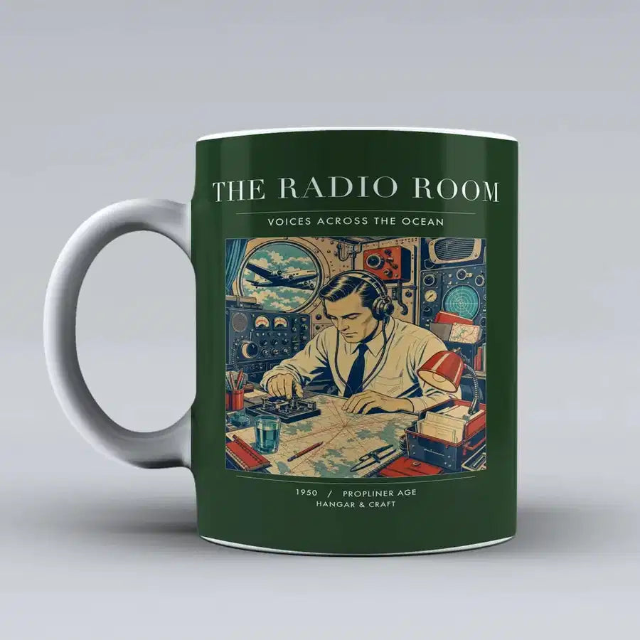 VINTAGE G4106 - The Radio Room - Ceramic Mug design on darkgreen