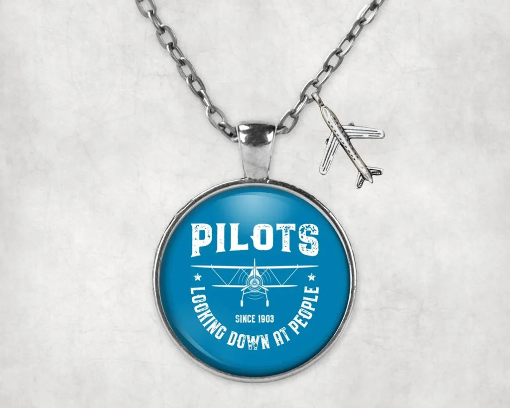 Pilots Looking Down at People Necklace - view 6