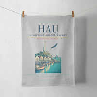 Thumbnail for Haugesund Airport, Karmøy (HAU) design on light gray towel