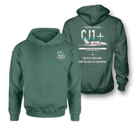 Thumbnail for Cessna Citation CJ1+ design on green double-side hoodie, double-side print