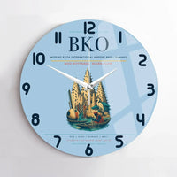Thumbnail for Modibo Keita International Airport (BKO) design on light blue no frame wall clock