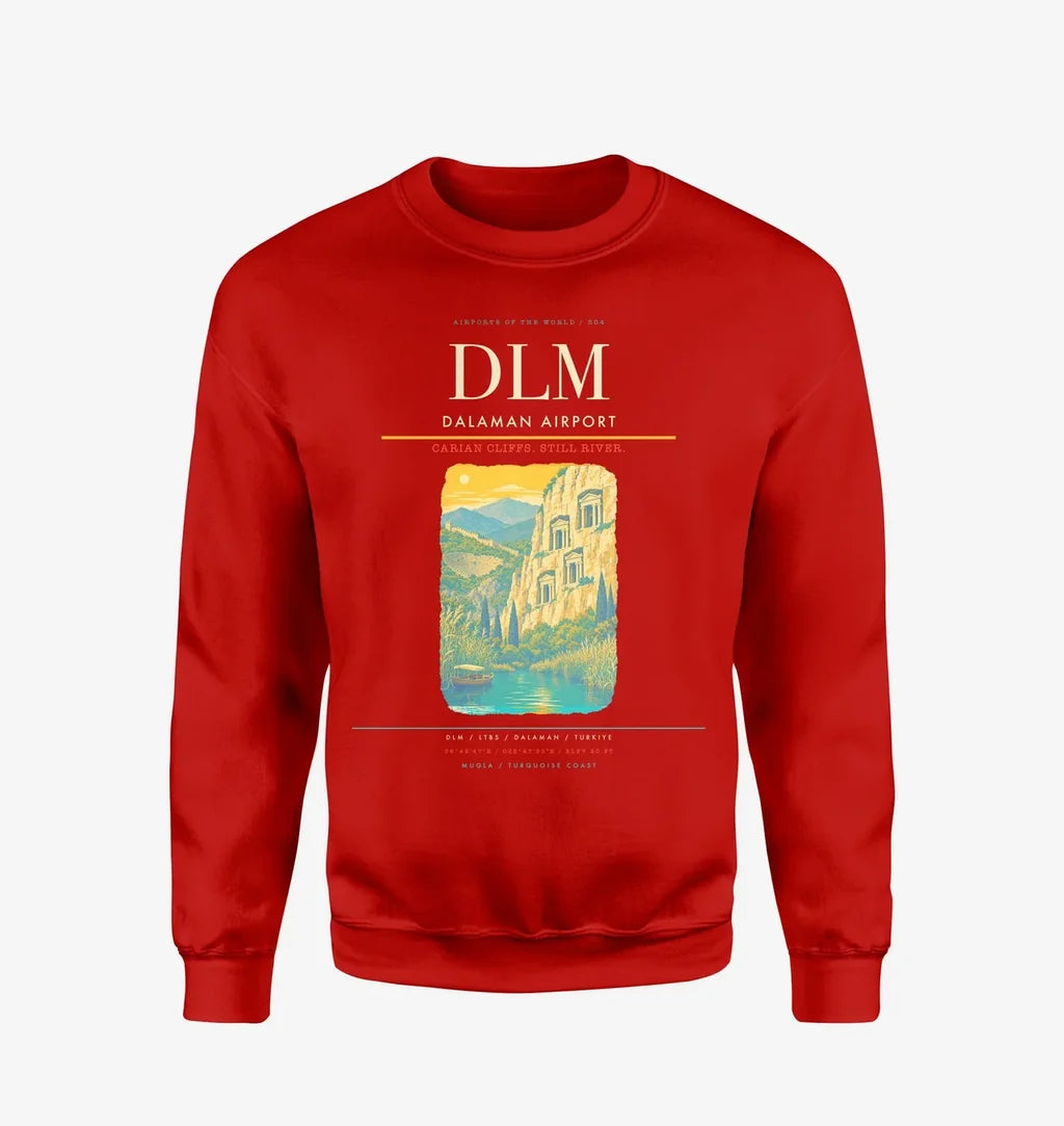 Dalaman Airport (DLM) design on red sweatshirt