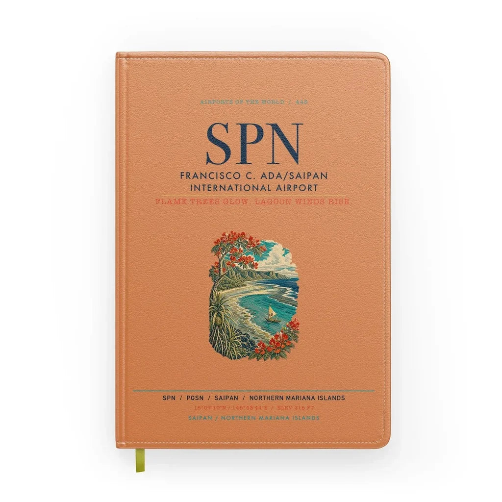 Francisco C. Ada Saipan International Airport (SPN) design on orange notebook