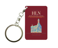 Thumbnail for Helena Regional Airport (HLN) design on dark red key chain