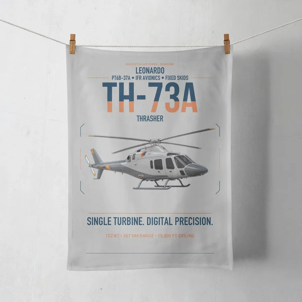 Leonardo TH-73A Thrasher design on light gray towel