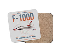 Thumbnail for F-100D Super Sabre design on light gray 1 piece coaster