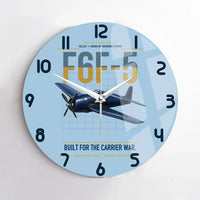 Thumbnail for F6F-5 Hellcat design on light blue no frame wall clock