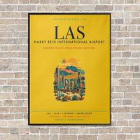 Thumbnail for Harry Reid International Airport Las Vegas LAS vertical canvas print - framed - yellow background