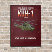 Thumbnail for Korea Aerospace Industries KUH-1 Surion vertical canvas print - framed - dark red background