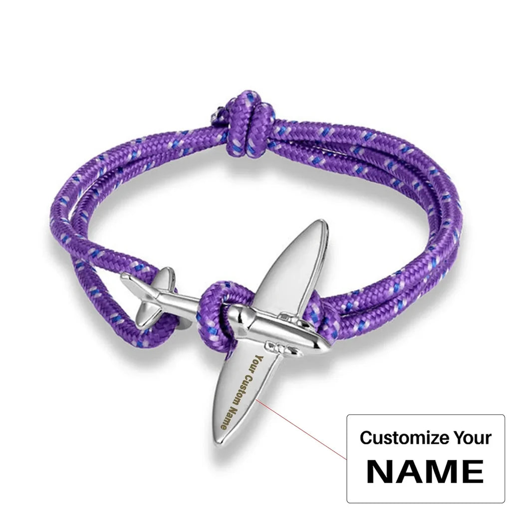 Customisable Thinner & Small Airplane Bracelet - view 20