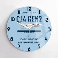 Thumbnail for Cessna Citation CJ4 Gen2 design on light blue no frame wall clock