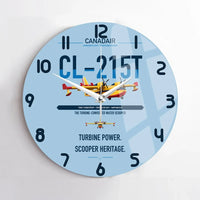 Thumbnail for Canadair CL-215T design on light blue no frame wall clock