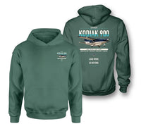 Thumbnail for Daher Kodiak 900 design on green double-side hoodie, double-side print